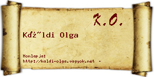Káldi Olga névjegykártya