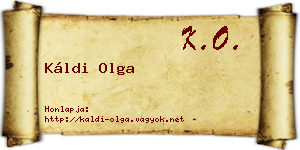 Káldi Olga névjegykártya
